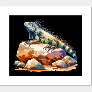 Watercolor Iguana Posters and Art